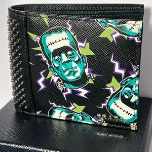 Prada Frankenstein Saffiano Studded Wallet